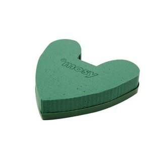 4A Floral foam Basic Heart | Colour: Green | Diameter 15 centimeter | Per 4 hearts