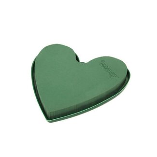 4A Floral foam Basic Heart | Colour: Green | Diameter 30 centimetre | Per 2 hearts