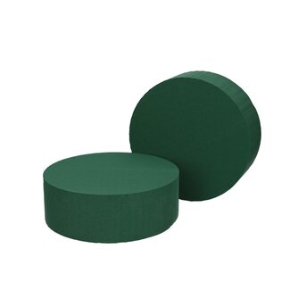 4A Floral foam Basic Cylinder | Colour: Green | Diameter 20 centimetre | Height 7 centimetre | Per 2 cylinders