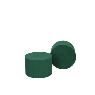 4A Steekschuim Basis Cilinder | Kleur: Groen | Diameter 12 centimeter | Hoogte 8 centimeter | Per 4 cilinders