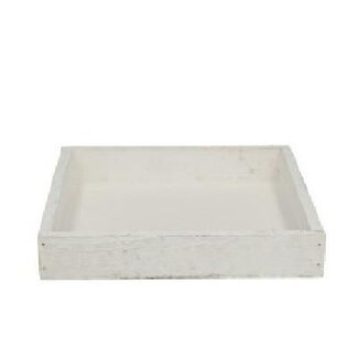 4A Houten Dienblad | Kleur: Natuurlijk Wit | Diameter 20 centimeter | Hoogte 3.5 centimeter | Per 4 dienbladen