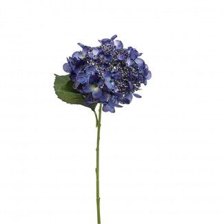 4A Hortensia Kunstbloem | Kleur: Donkerblauw | Hydrangea Kunstbloemen | Lengte ± 50 centimeter | Per 4 kunstbloemen