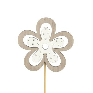 4A Flower Yuki stem pick | Colour: Natural White | Flower diameter 6 centimetre | Stem pick length ± 10 centimetre | Per 25 stem picks