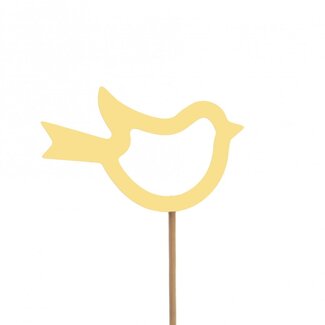 4A Bird Nayeli plant stake | Colour: Yellow | Diameter bird 8 centimeter | Length plant stake ± 50 centimeter | Per 25 plant stakes
