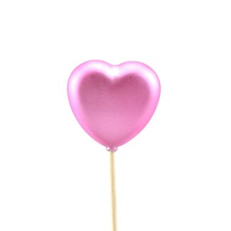 4A Heart Pick | Colour: Pink | Pick length ± 12 centimetre | Heart diameter 6 centimetre | Per 25 picks