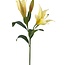 Lelie Artificial flower | Colour: Yellow | Lillium artificial flowers | Length ± 90 centimeter | 3 flower heads per stem | Per piece