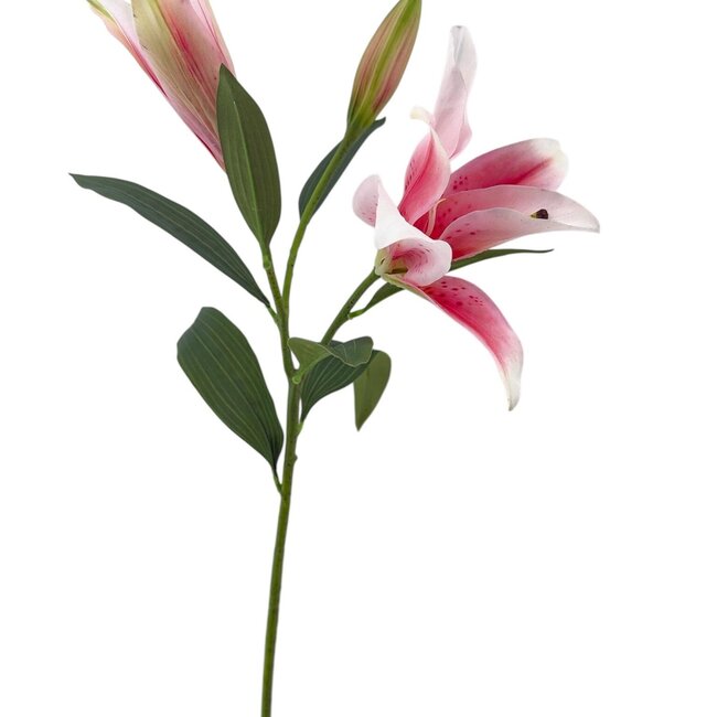 Lily Artificial Flower | Colour: Light pink | Lillium artificial flowers | Length ± 90 centimetre | 3 flower heads per stem | Per piece