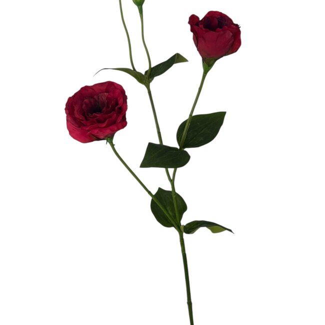 Lisianthus Artificial flower | Colour: Red | Eustoma artificial flowers | Length ± 65 centimetre | Per piece