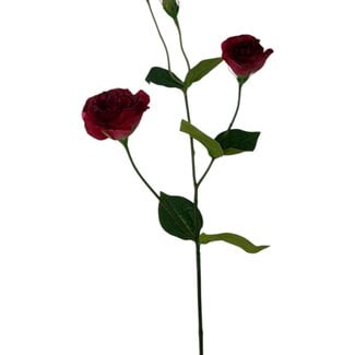 Arti Flora Lisianthus artificial flower | Colour: Dark red | Eustoma artificial flowers | Length ± 65 centimetre | Per piece
