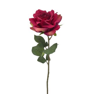 Arti Flora Rose artificial flower | Colour: Bordeaux red | Rose artificial flowers | Length ± 70 centimetre | Per piece
