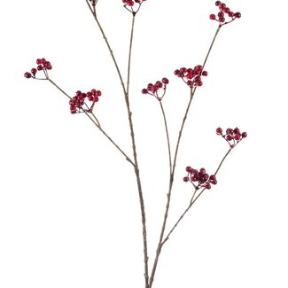 Arti Flora Berry Branch Artificial Flower | Colour: Red | Length ± 110 centimetre | Per piece