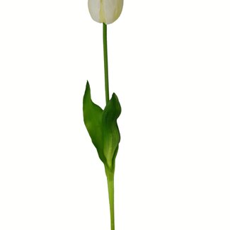 Arti Flora Tulp Kunstbloem | Kleur: Natuurlijk Wit | Tulipa kunstbloemen | Lengte ± 45 centimeter | Per kunstbloem