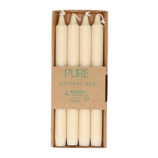 4A Table candle Eco | Colour: Ivory-coloured | Diameter 2.3 centimetre | Length 25 centimetre | Per 4 candles