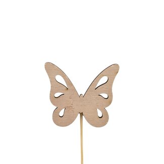4A Butterfly Stake | Colour: Light brown | Butterfly diameter 6.5 centimeter | Stake length ± 50 centimeter | Per 25 stakes