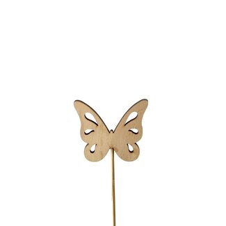 4A Vlinder Bijsteker | Kleur: Lichtbruin | Diameter vlinder 6.5 centimeter | Lengte bijsteker ± 12 centimeter | Per 24 bijstekers