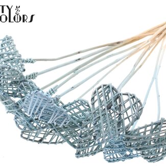 QC Rotan Lata Hart op stok | Kleur: Frosted Lichtblauw | Platte Bijsteker | Lengte ± 50 centimeter | Per 10 bijstekers