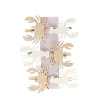 4A Decorative Peg Crab and Lobster | Colour: Mixed Colours | Length 5 centimeter | Per 6 pegs