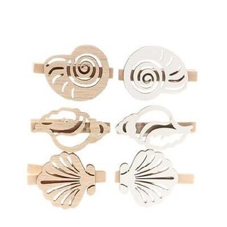 4A Decorative Peg Shell “Maritime” | Colour: Mixed Colours | Diameter 5 centimetre | Per 6 pegs