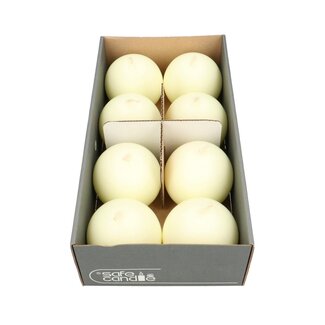 4A Rustic Ball Candle | Colour: Ivory-coloured | Diameter 8 centimeter | Per 8 candles