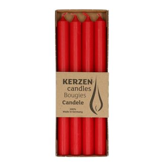 4A Table candle Rustic | Colour: Red | Diameter 2.2 centimeter | Length 25 centimeter | Per 4 candles