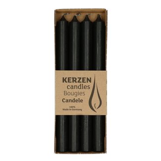 4A Table candle Rustic | Colour: Black | Diameter 2.2 centimetre | Length 25 centimetre | Per 4 candles