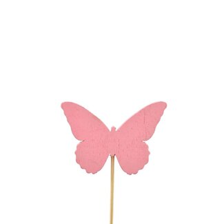 4A Butterfly Ivy Stem Pick | Colour: Pink | Diameter 6 centimetre | Length stem pick ± 12 centimetre | Per 24 stem picks
