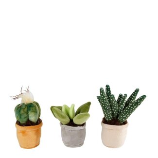4A Plants in Pot Cuddly Toy | Colour: Mixed Colours | Soft Toy | Height 12 - 17 centimetre | Per 12 plants