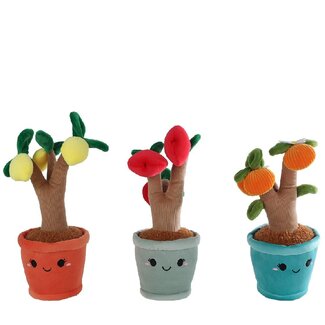 4A Fruit plant in Pot Plush | Colour: Mixed Colours | Soft Toy | Height 28 centimetre | Per 6 plants