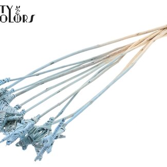 QC Rattan Lata Star on stake | Colour: Frosted Light Blue | Flat Stake | Length ± 50 centimetre | Per 10 stakes
