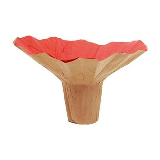 4A Kraft paper Bouquet holder "Roset" | Colour: Red | Diameter 23 centimetre | Per 10 bouquet holders