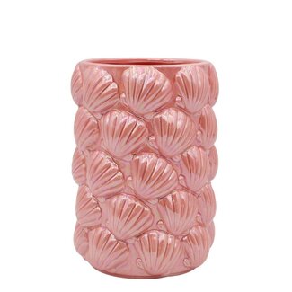 4A Keramieken Vaas Maritiem Collectie “Mare" | Kleur: Roze | Diameter 13.5 centimeter | Hoogte 19 centimeter | Per 6 vazen