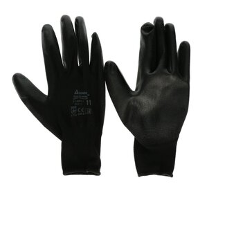4A Floristry Gloves PU Size (08) M | Colour: Black | Per 12 pairs