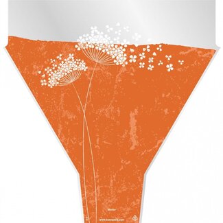 4A Flower sleeves “Flower Wishes” | Colour: Orange | Length 50 centimetre | Width 35 centimetre | Opening 10 centimetre | Per 50 sleeves