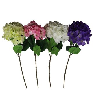 4A Hortensia Kunstbloem | Kleur: Gemengde Kleuren | Hydrangea kunstbloemen | Lengte 84 centimeter | Per 12 kunstbloemen