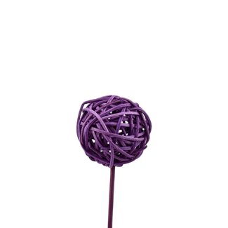 4A Bruceball Rotan Bal Bijsteker | Kleur: Paars | Lengte 50 centimeter | Diameter 5 centimeter | Per 25 bijstekers