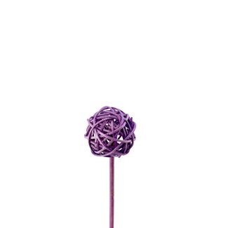 4A Bruceball Rotan Bal Bijsteker | Kleur: Lilakleurig | Lengte 12 centimeter | Diameter 5 centimeter | Per 24 bijstekers