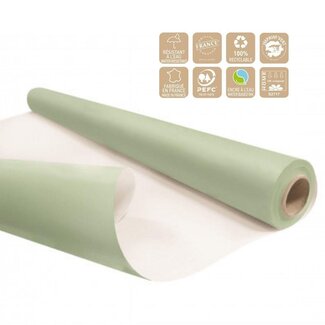 4A Double-sided Paper on a roll Eco Water-resistant | Colour: Light green White | Width 80 centimetre | Length 25 metre | Per roll