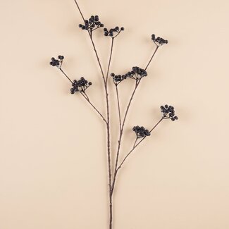 Arti Flora Berry Branch Artificial Flower | Colour: Black | Length ± 110 centimetre | Per piece
