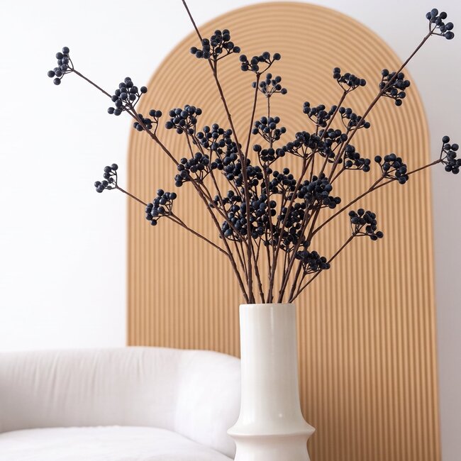 Beerenzweig Kunstblume | Farbe: Schwarz | Länge ± 110 centimeter | Pro Stück
