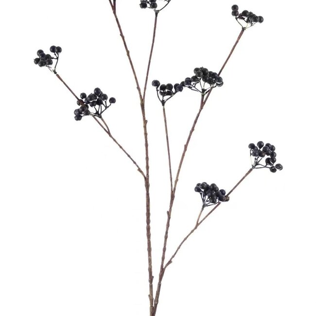 Beerenzweig Kunstblume | Farbe: Schwarz | Länge ± 110 centimeter | Pro Stück