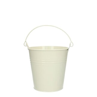 4A Zinken Emmer Bloempot Plantenpot “Breeze” | Kleur: Crèmekleurig | Diameter 13 centimeter | Hoogte 13 centimeter | Per 10 emmers