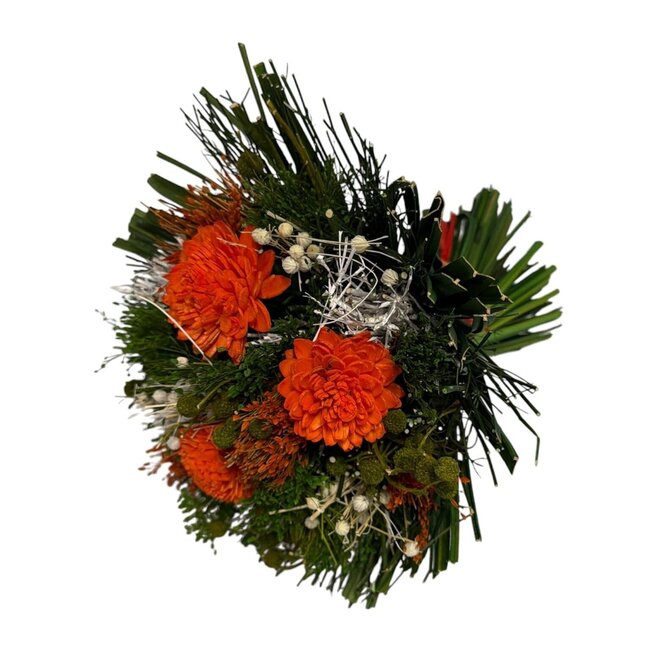 Gemengd Boeket verse bloemen “Barcelona Orange” | Lengte ± 20 centimeter | Met oranje en witte bloemen | Per boeket