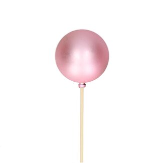 4A Kerstbal Bijsteker | Kleur: Lichtroze | Matte Kerstbal | Diameter kerstbal 6 centimeter | Lengte bijsteker ± 50 centimeter | Kerst Decoratie | Per 25 bijstekers