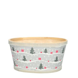 4A Houten Kerstbak “Xmas” | Kleur: Grijs | Lengte 22 centimeter | Breedte 18 centimeter | Hoogte 11 centimeter | Kerst Decoratie | Per 10 bakken