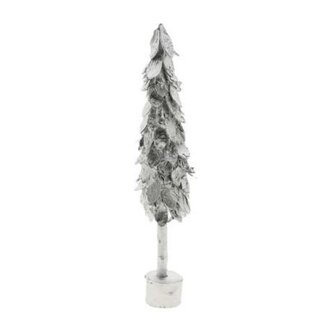 4A Berkenhouten Kerstboom | Kleur: Zilverkleurig | Hoogte 50 centimeter | Kerst Decoratie | Per 6 kerstbomen