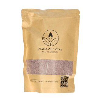 4A Pearlsand Kaarswas inclusief 4 lonten | Kleur: Grijs | Plantaardige Was | Inhoud 400 gram | Kerst Decoratie | Per doos