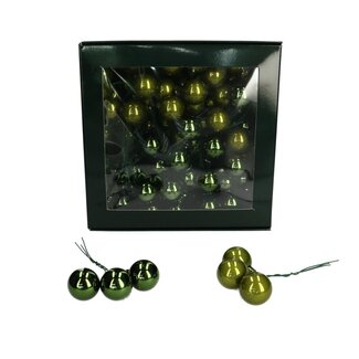 4A Kerstbal Bijsteker | Kleur: Pearl Groen | Kerst Decoratie | Diameter kerstbal 25 millimeter | Inhoud 144 bijstekers | Per doos