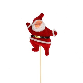 4A Kerstman Bijsteker | Kleur: Rood | Lengte kerstman 10 centimeter | Lengte bijsteker ± 50 centimeter | Kerst Decoratie | Per 25 bijstekers
