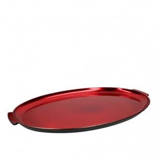 4A Rotes Kunststoff Melamin Tablett | Weihnachtsdekoration | Länge 38 centimeter | Breite 31 centimeter | Höhe 2 centimeter | Pro 6 Tabletts