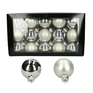 4A Silberfarbene Weihnachtskugel-Einstecker | Matte und glänzende Kugeln | Durchmesser Weihnachtskugel 60 millimeter | Pro 30 Einstecker